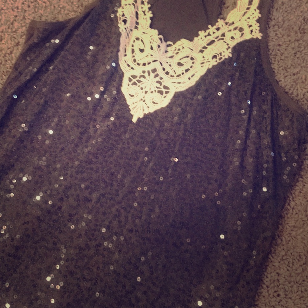 Racerback flows sequin tank